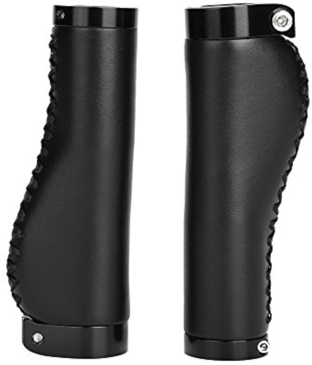 Dailygoods- Fietsstuurgrepen 1 Paar - PU Lederen Handgrepen - Afsluitbare Handgrepen - Comfortabele Grip - Duurzaam - Voor Mountainbike/Vouwfiets - Fietsgrips