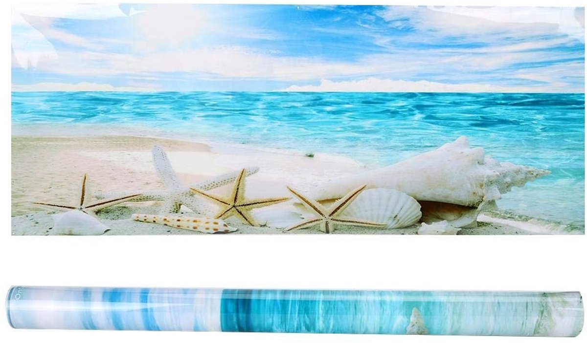 Dailygoods- Aquariumachtergrond PVC waterdicht - Decoratieve Sticker - Levensecht Patroon - Eenvoudig te Installeren - 61x30cm - Veilig en Duurzaam - Aquariumstickers