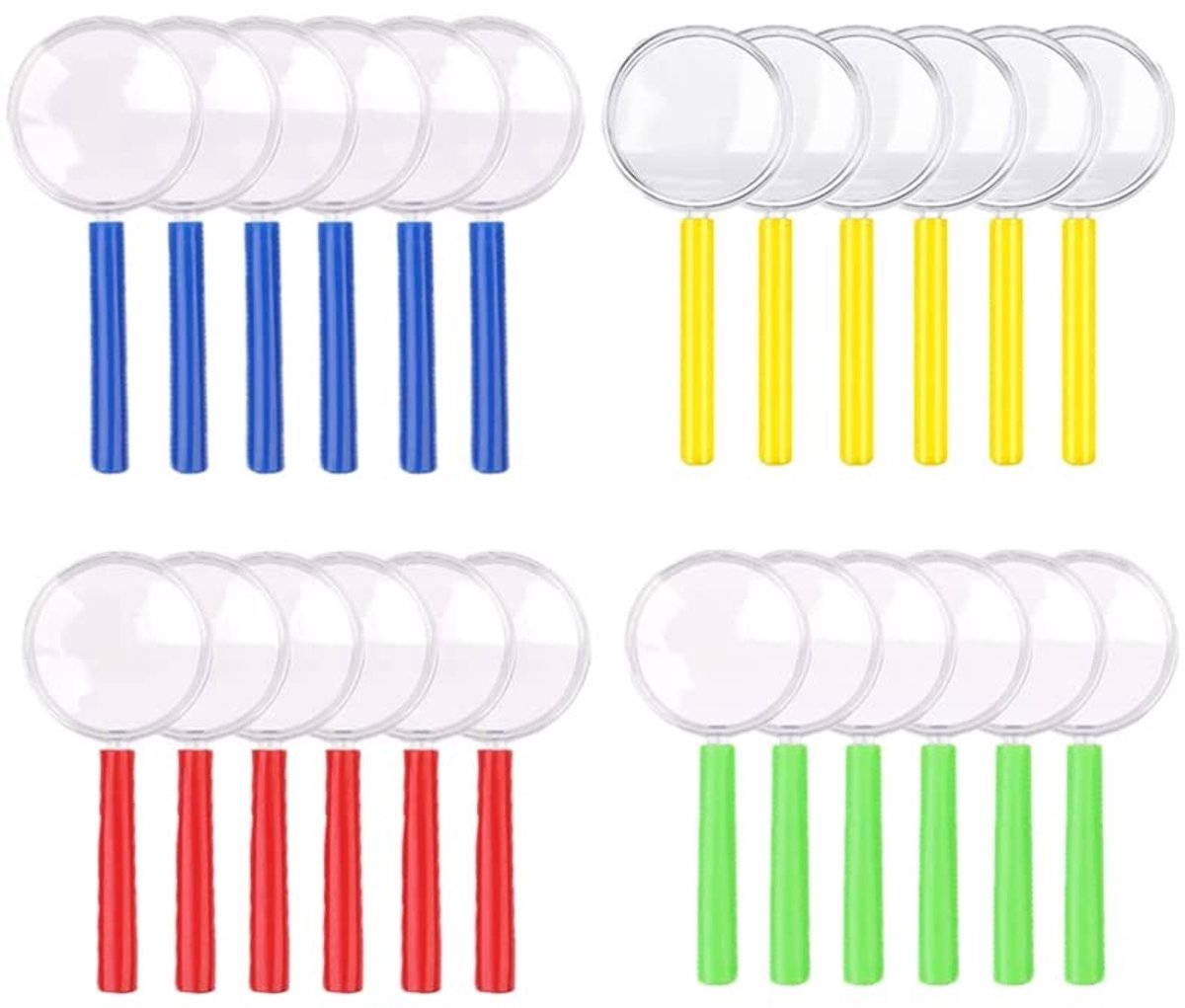 Dailygoods- Vergrootglas 24 Stuks - Hoogwaardig Materiaal - Slijtvast - Krasbestendig - Voor Kinderen - Ideaal voor Verkenning - Vergrootglas Speelgoed