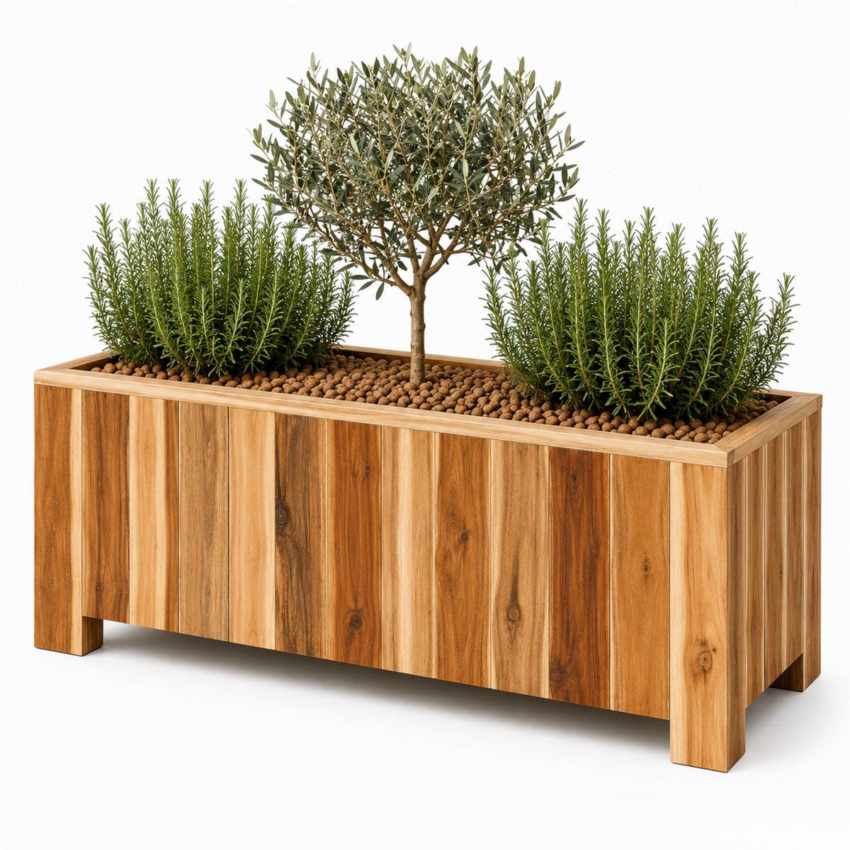 Rechthoekige plantenbak L Lignum Acacia FSC 100 x 50 x 50 CM Naturel geolied