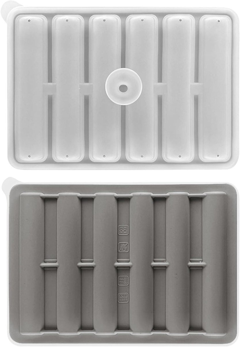IJs Vorm - IJsbakje Vriezer - Cocktail Maken - Food-grade Siliconen - 24 x 18 x 3 cm - Grijs