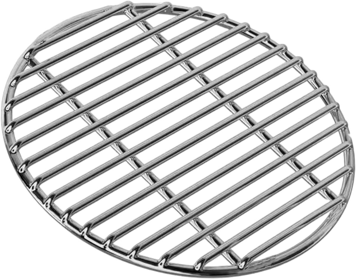 Ronde Grill Rooster BBQ Kookrooster Outdoor Koken Extra Dik RVS 35 cm Diameter Zilverkleurig