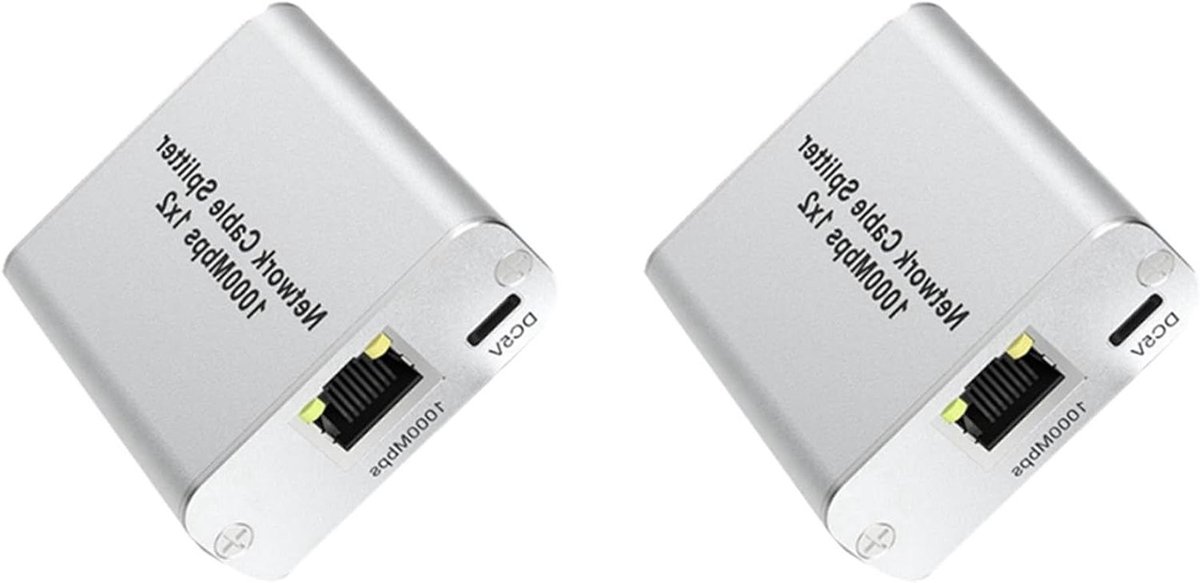 Ethernet Splitter - Netwerk Adapter - Internet Delen - Gigabit Snelheid - 2 Poorten - Zilver