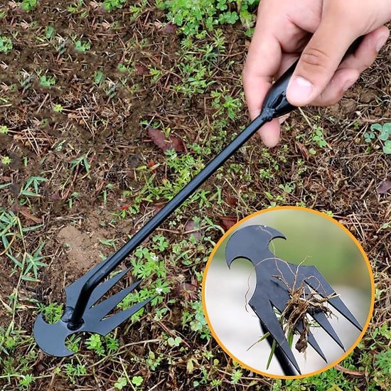 Onkruidwieder Gereedschap - Onkruidtrekker Tuin - Onkruid Verwijderen - 4 Tanden Ontwortelaar - Niet Gespecificeerd - Zilver van Onkruidwieder — afbeelding 2