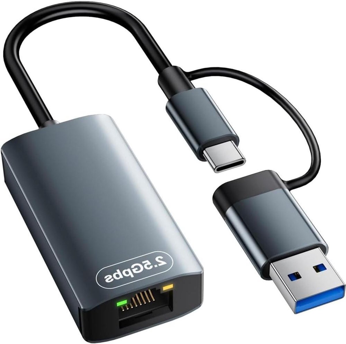 RJ45 Gigabit Netwerk Ethernet Adapter, USB-C LAN Adapter 1000M, USB-C LAN Hub met 3xUSB 3.0 & 1x Type-C Poort