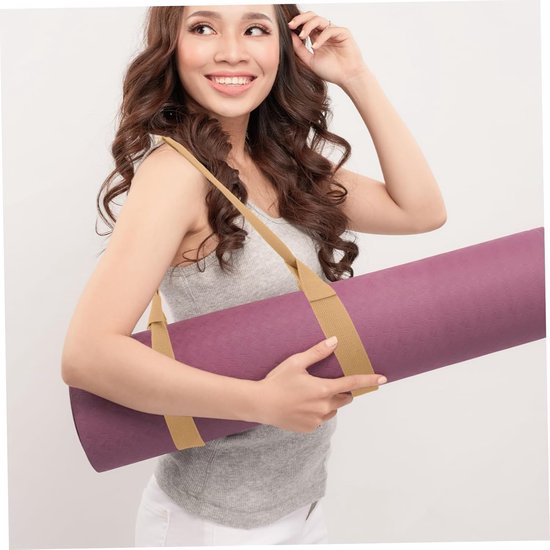 Yoga Draagriem - Mattenband - Sportartikelen Dragen - Polyester Katoen - 150 cm - Gestreept — afbeelding 4