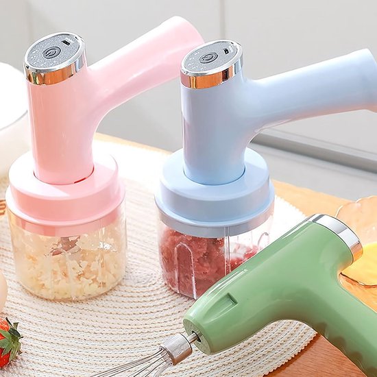 Elektrische Handmixer - Draadloze Garde - Bakken en Mixen - 5 Snelheden Instelbaar - 12x12CM - Groen — afbeelding 3