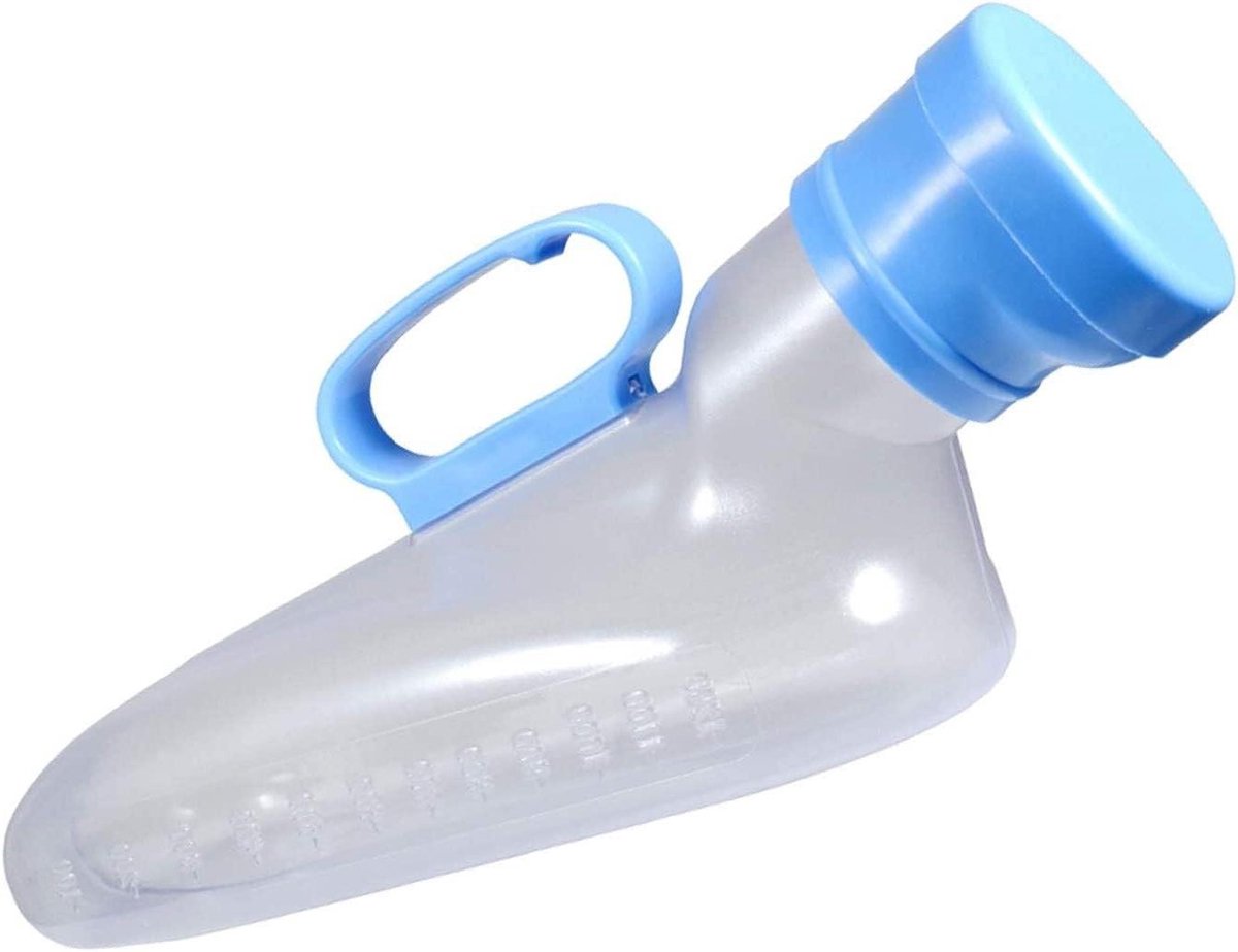 Mannen Urinoir Fles - Plasfles Collector - Bedlegerig Gebruik - Grote Capaciteit 3000ml - 25 cm Hoog - Wit