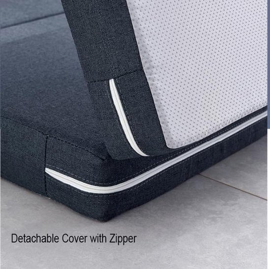 Vouwbare Schuim Matras - Draagbare Vloerbed - Logeer Partijen - Verwijderbare Hoes - 200cm Lang - Bruin — afbeelding 3