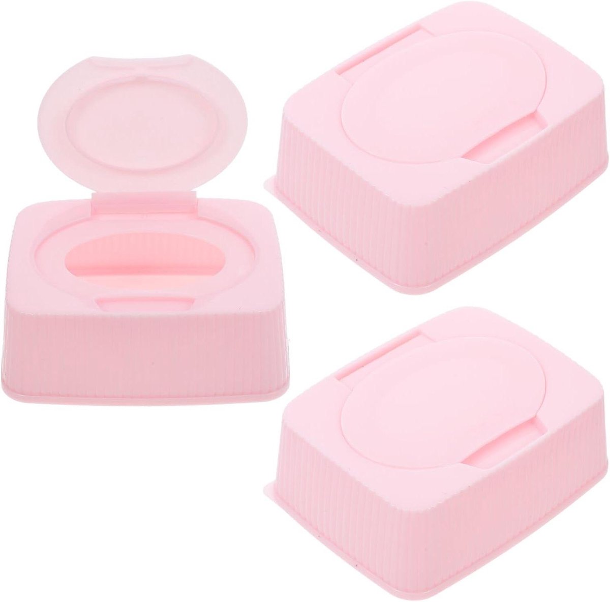 Wipes Houder - Voordeelverpakking - Onderweg Hygiëne - Houdt Vochtig - 3 Stuks - Roze