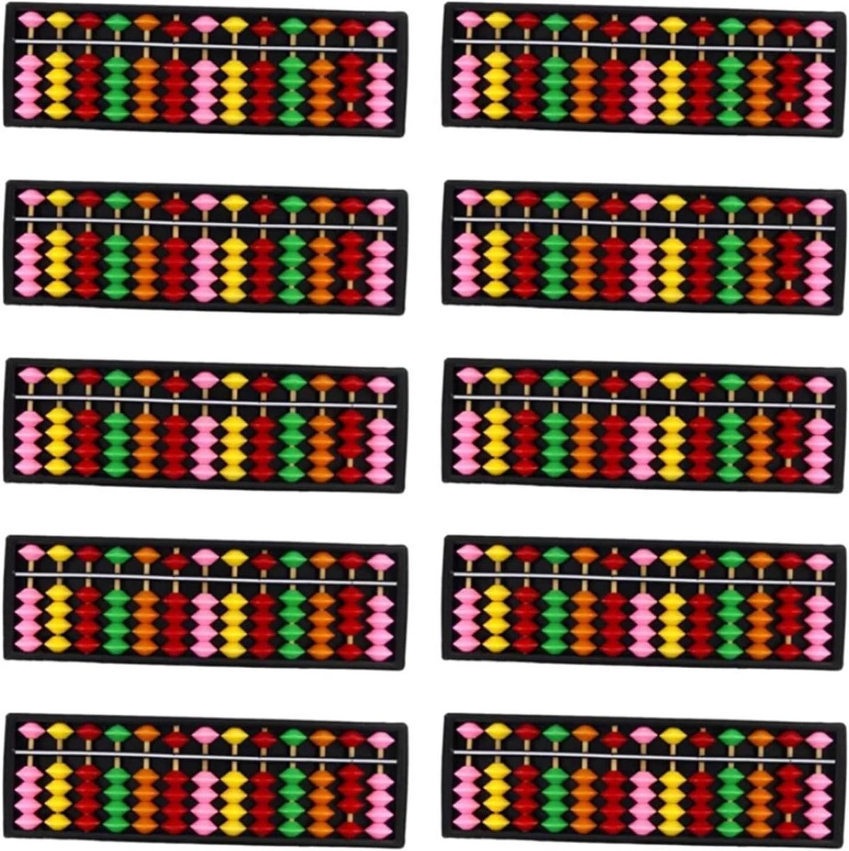 Abacus，Math Learning Tool，Chinese Abacus 10 Packs Portable Plastic Abacus Arithmetic Abacus Calculation Tool For Beginners Student Home Kitchen Decoration Gift