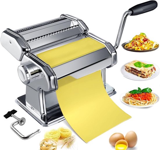 Pastamaker - Deegroller - Zelf Pasta Maken - 7 Dikte-instellingen - 0.5-2.5mm - Zilverkleurig — afbeelding 4