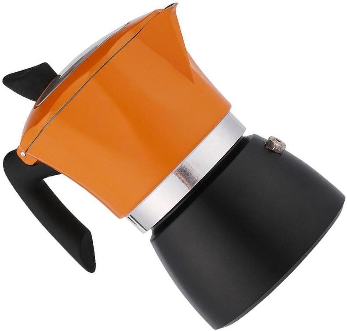 Espressoapparaat voor op het fornuis, gemaakt van materialen die gemakkelijk te monteren zijn. Keuken-espressoapparaten voor op het fornuis, ademende glazen percolator, koffiepot, Italiaanse