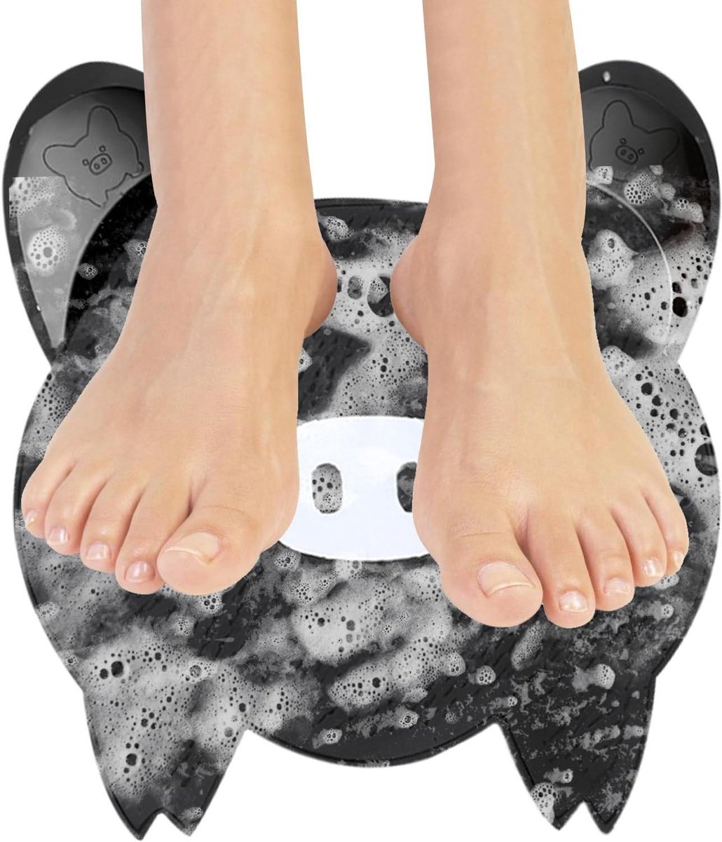 Douche Voetborstel - Bad Bodyscrubber - Voetverzorging Thuis - Met Zuignappen - 43x43 cm - Grijs