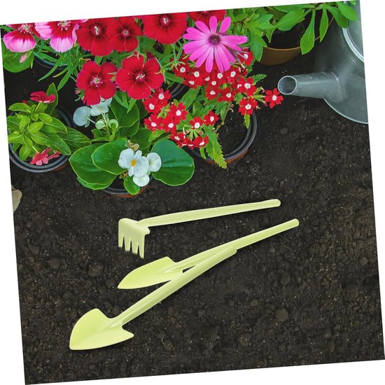 Mini Tuingereedschap Set - Planten Schep Hark - Balkon Tuinieren - Ergonomische Handgrepen - 215 cm - Lichtgroen van MINI — afbeelding 3