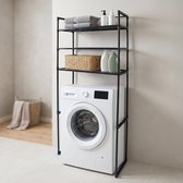 Cheqo® Opbergrek voor boven Wasmachine - Wasmachine Ombouw Rek - Wasmachine Rek - Wasrek - Badkamerrek - Toiletrek - Opbergrek boven Toilet - Wasruimte Organizer - Wasmachine Organizer - Wasmachinekast - Opbergrek Wasmiddel - Wasmachine Meubel