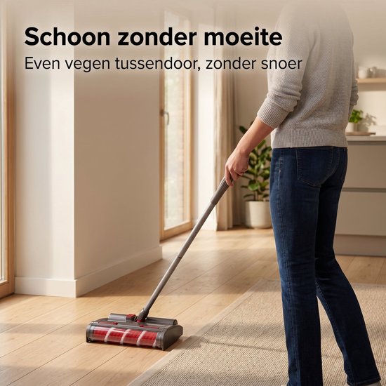 Cheqo® Elektrische Veger - Draadloze Vloerveger - Elektrische Bezem - Rolveger - Zwenkveger - Accu Bezem - Oplaadbare Veger - Veegborstel - Vloerreiniger met Roterende Borstel - voor Harde Vloeren en Tapijt - Draaibaar - Swivel Sweeper van Cheqo — afbeelding 5