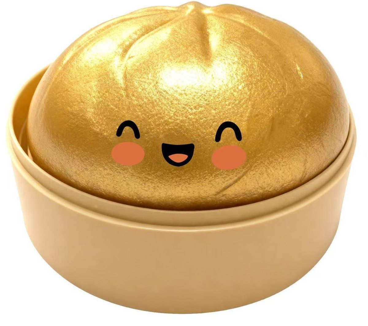 OLOEY Realistische knoedelvorm-kneedbaar deeg-leuk en stressverlagend-schattig-zacht en niet plakkerig-een ontspannend speeltje om de tijd mee te verdrijven (1 stuk-goud)
