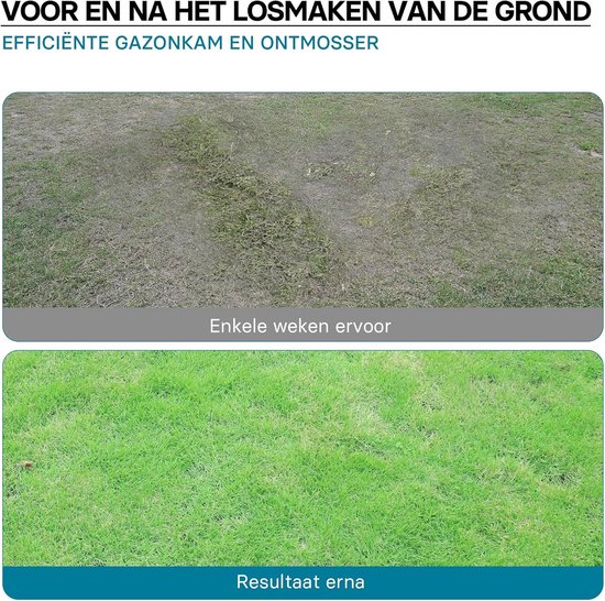 Verticuteerder Voor Zitmaaier - Mosverwijderaar Tuin - Gazon Onderhoud - 100 Cm Werkbreedte - 20 Staalveren - Zwart — afbeelding 4