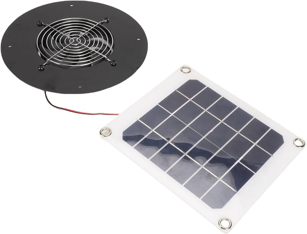 Yosoo Health Gear 10W Afzuigventilator op Zonne-energie, Monokristallijn Silicium Zonne-ve