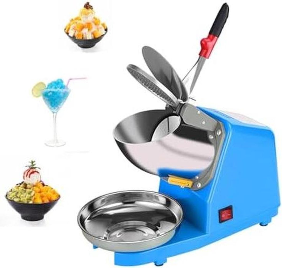 Elektrische ijscrusher - Schaafijsmachine slush - Cocktails maken - Krachtige 380W motor - 85 kg per uur - Zilver