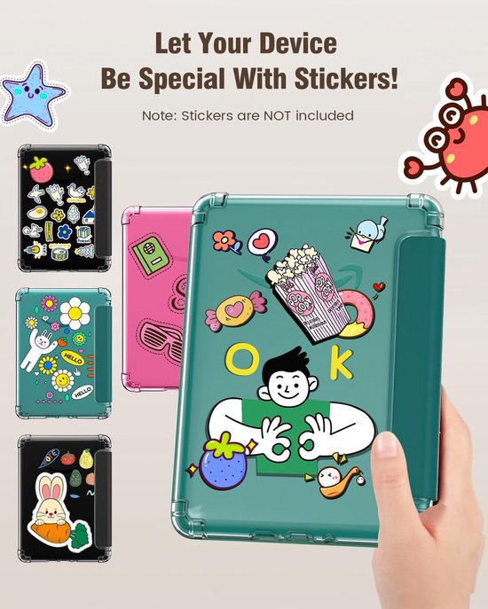 E-reader Hoes - Beschermhoes Flexibel - Onderweg Lezen - Handige Handriem - 7 Inch - Groen — afbeelding 5