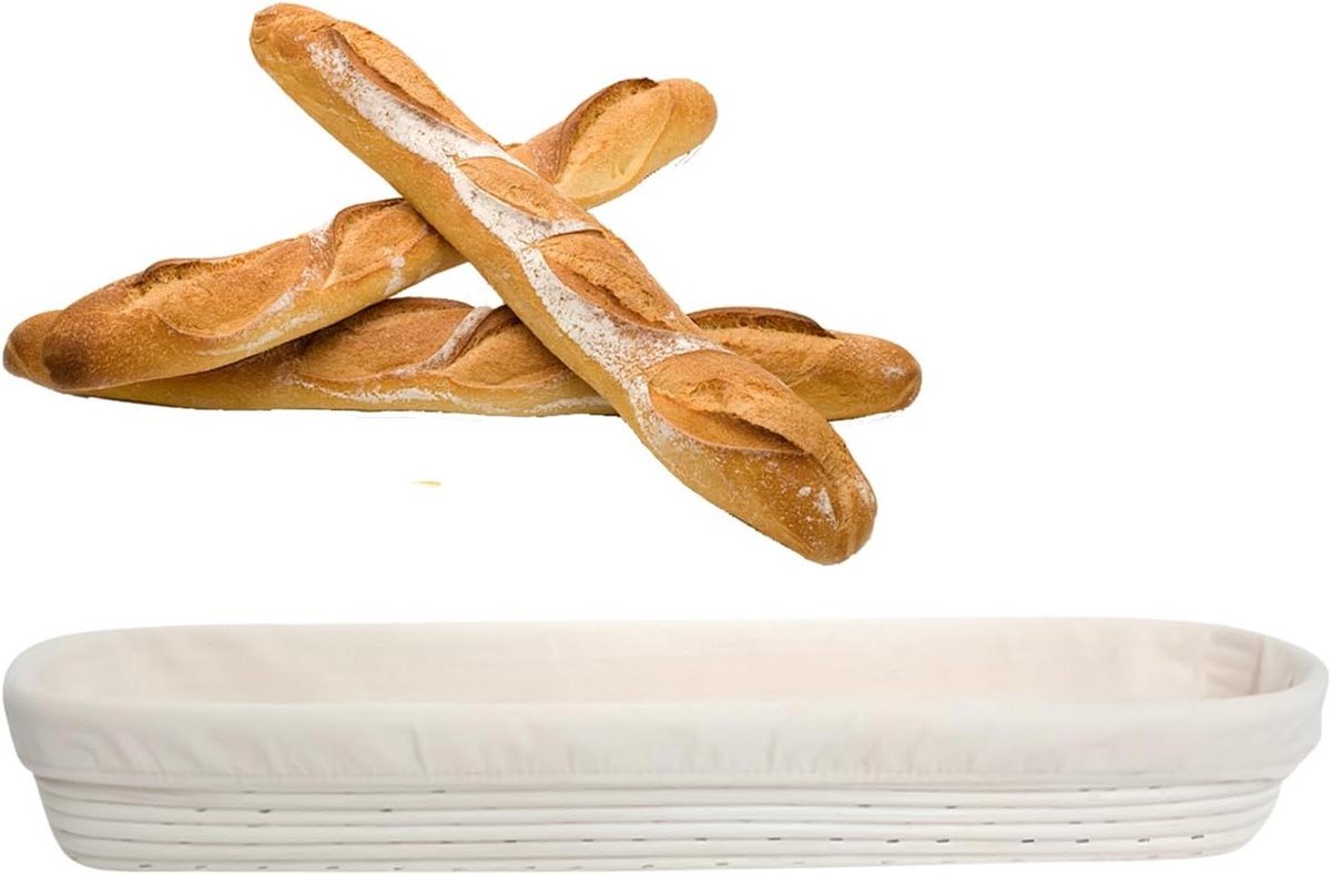 Brood Rijsmand - Bakmand Rattan - Brood Bakken - Met Katoenen Voering - 545x115x7cm - Natuurlijk