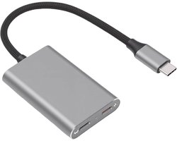 USB C Naar AR-briladapter, oplaad- en Afspeeladapter, PD 100 W Opladen 4K 60 Hz Overdrachtsadapter met Behuizing van Aluminiumlegering, Ideaal voor AR XR-bril TV-smartphones