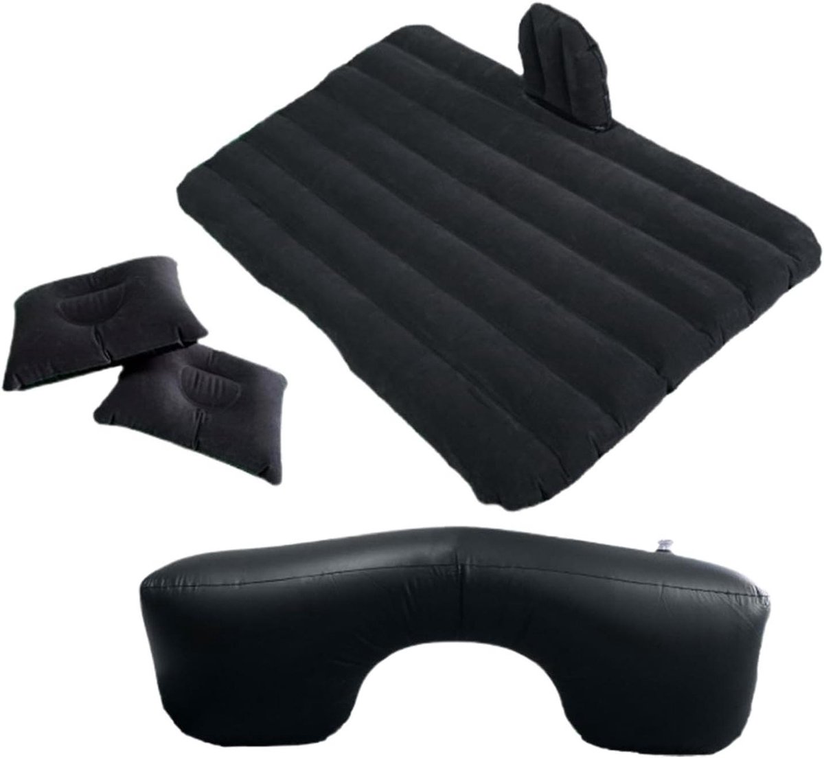 Luchtbed Auto - Opblaasbaar Matras - Reizen en Kamperen - Dubbelzijdig Velours - 31.5 cm Diep - Grijs