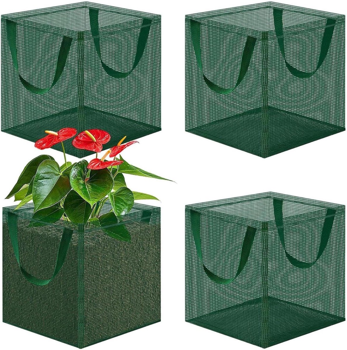 Vijvermanden Set - Planten Zakken - Waterplanten Kweken - Flexibele Wortelbescherming - 4 stuks - Groen