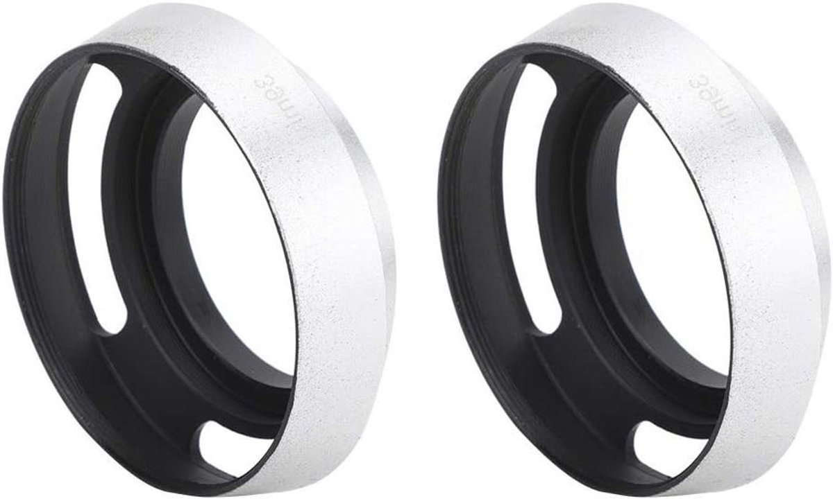 Camera Zonnekap - Lens Bescherming - Betere Foto's - Matte Verf Afwerking - 39mm Diameter - Zilver