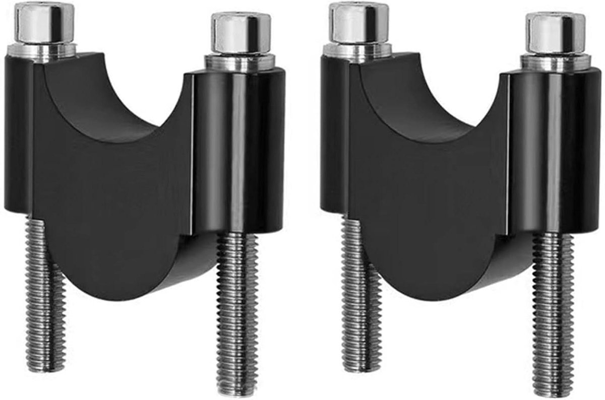 Motorfiets Stuurverhogers - Stuur Riser Klem - Rijcomfort Verbeteren - CNC Aluminium Constructie - 30mm Verhoging - Zwart