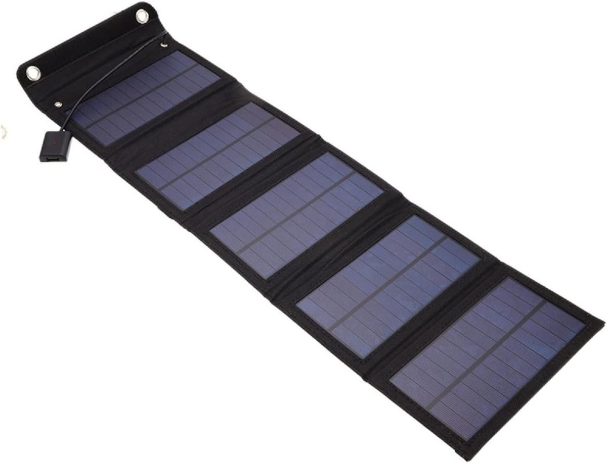 Draagbaar Zonnepaneel - Opvouwbaar Zonnecellen - Energie Opwekken - Waterdicht Ontwerp - 50W Vermogen - Zwart
