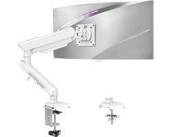 Monitor Arm - Gasveer Arm - Bureau Organisatie - Quick Release VESA - 13-32 Inch - Wit