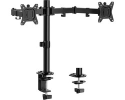 Dubbele monitorstandaard - Monitorarm - Werkruimte optimaliseren - Flexibele kijkhoek - 13-32 inch - Zwart