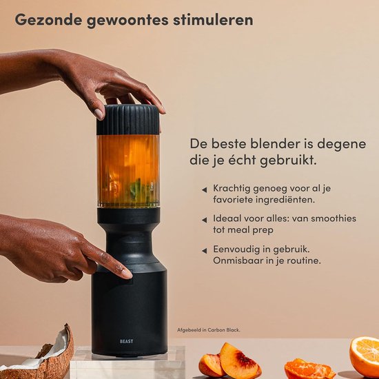 Krachtige Blender - Smoothie Maker - Gezonde Drankjes Maken - Automatische Mixcyclus - 3 Bekers 785ml - Mistgrijs — afbeelding 2