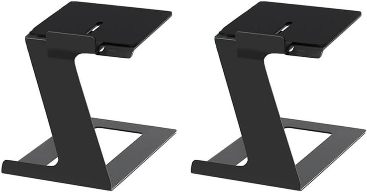 Luidspreker Standers - Boekenplank Voeten - Betere Geluidservaring - Verstelbare Diepte - 14-19 cm - Zwart
