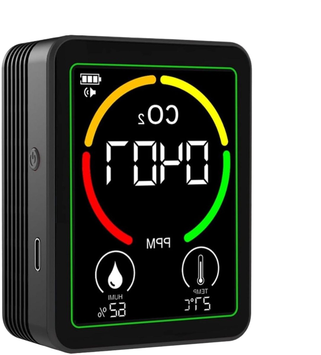 Luchtkwaliteitsmeter - Vochtigheid Meter - Binnenklimaat Bewaken - Slim Zelfkalibrerend - 9x7x3.5 cm - Wit