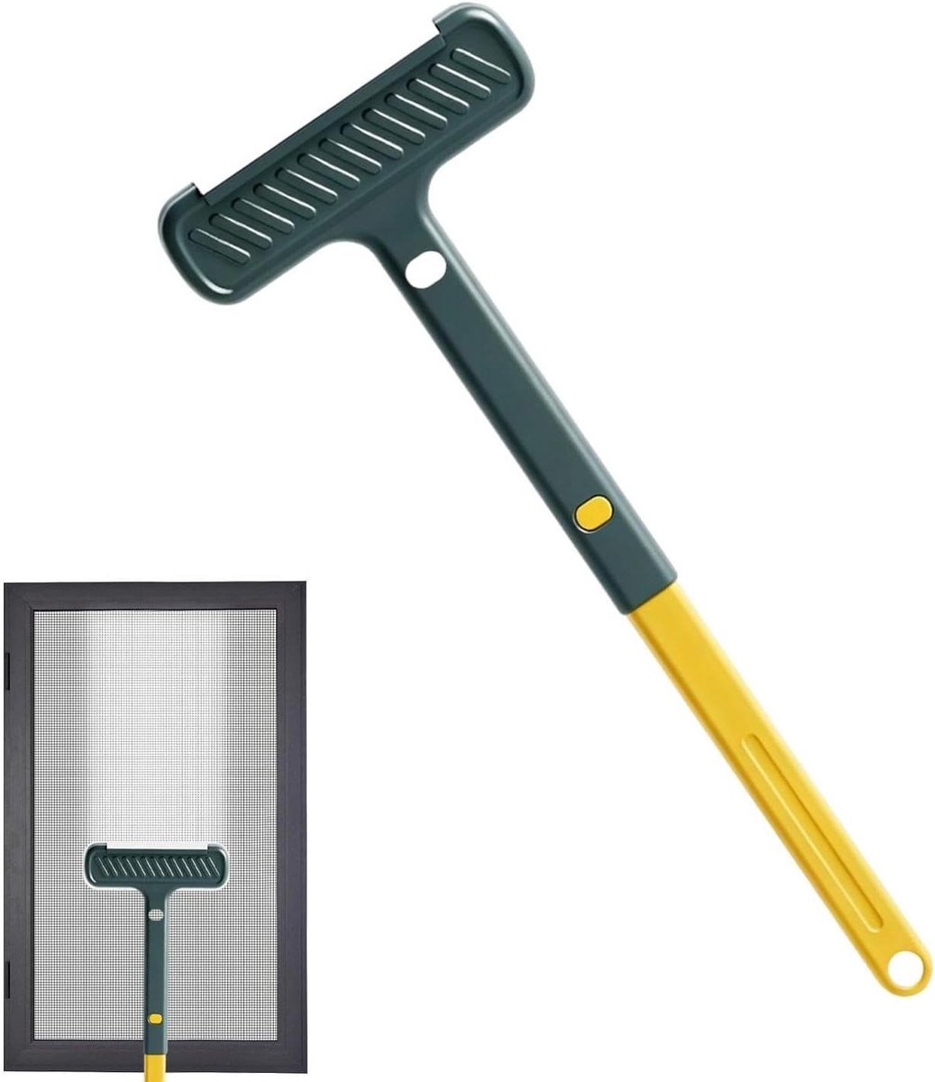 Raamhorreiniger Schrobber - Trekker Borstel - Glas en Horren - 2-in-1 Multifunctioneel - 30x20x5 cm - Niet gespecificeerd