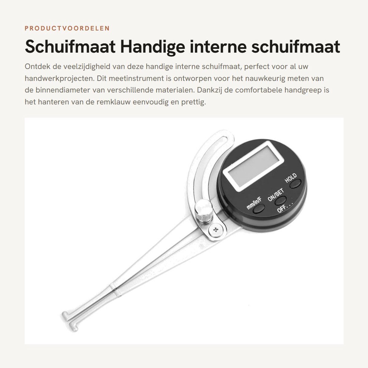Dailygoods- Schuifmaat Duurzaam - Digitale Schuifmaat - Aftekenhulp - Handknijper Fitness - Comfortabele Handgreep - Groot LCD-Scherm