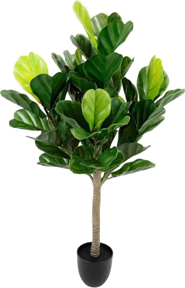 Kunstplant Vijgenboom - Decoratieve Plant - Binnen Decoratie - Onderhoudsvrij - 98 cm - Groen