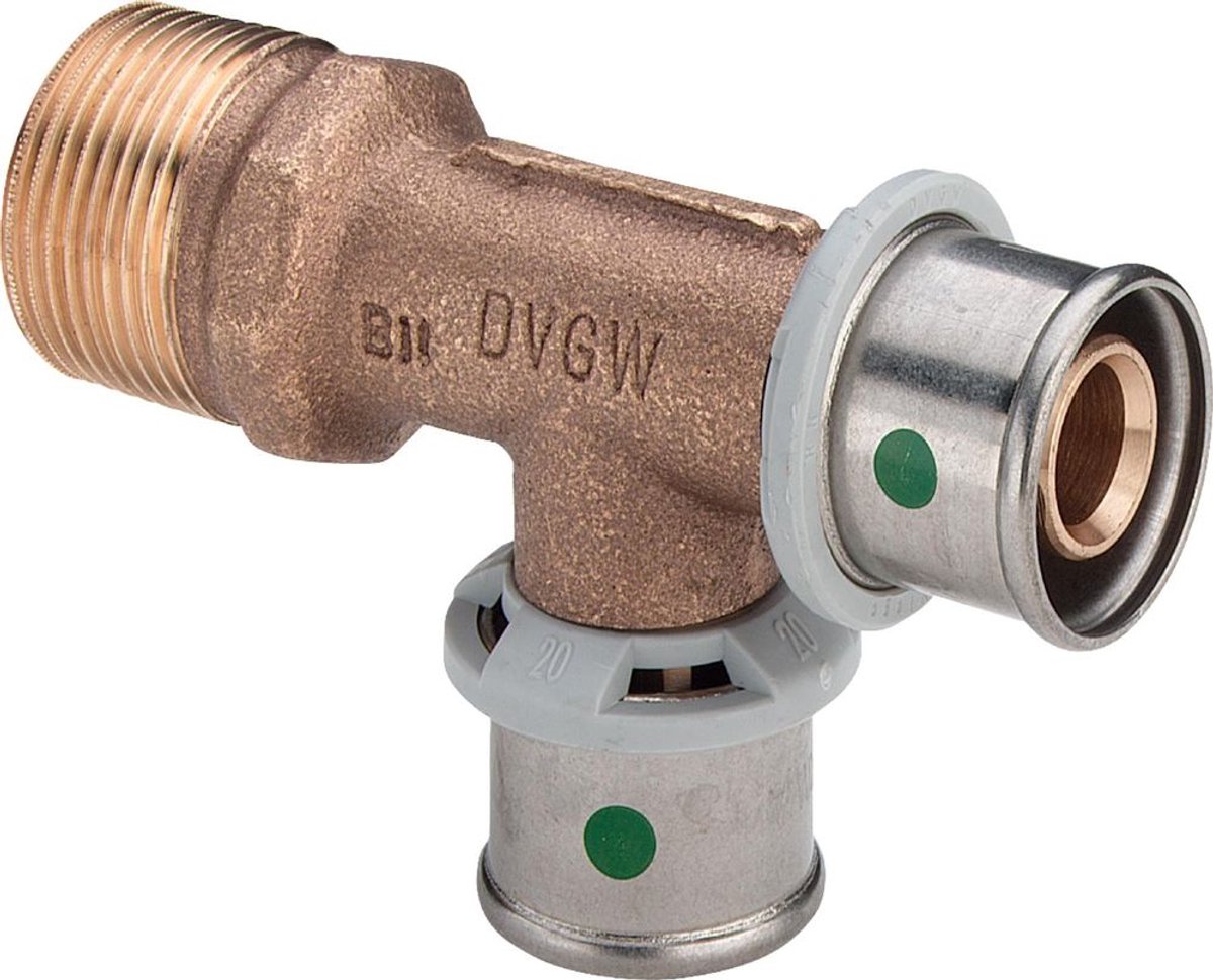 Viega Sanfix Fosta Sanfix P-T-stuk, R 3/4, d1 16, d2 16 roodkoper Model 2126.4, 303297