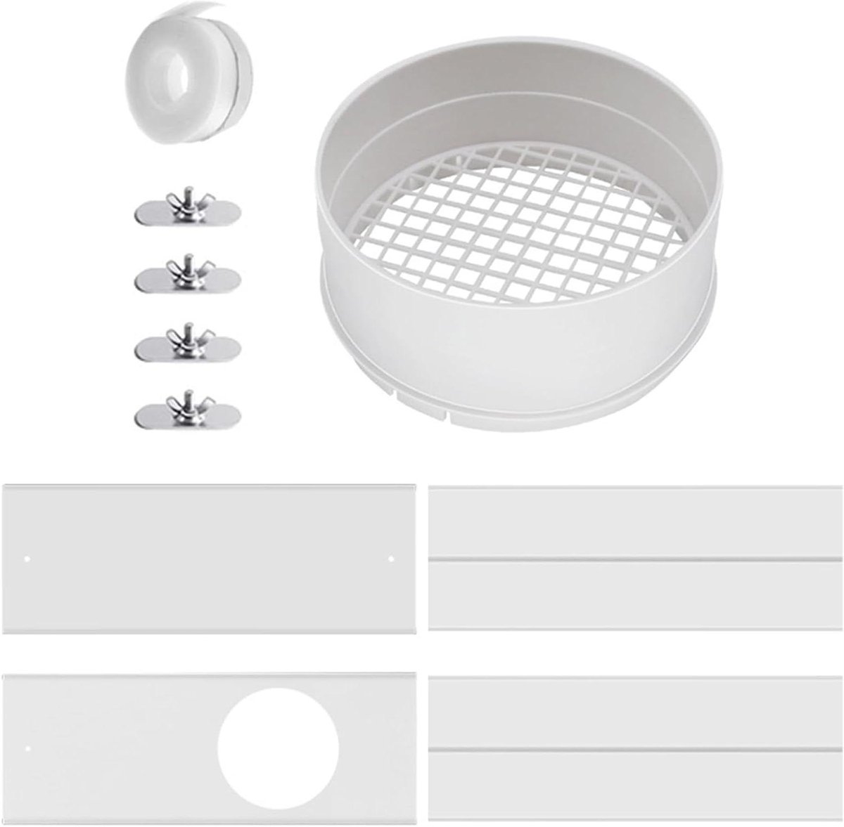 Droger Ontluchtingsset Raamventilatie Kit Energie Besparen Schuiframen Geschikt Tot 1.2 Meter Wit