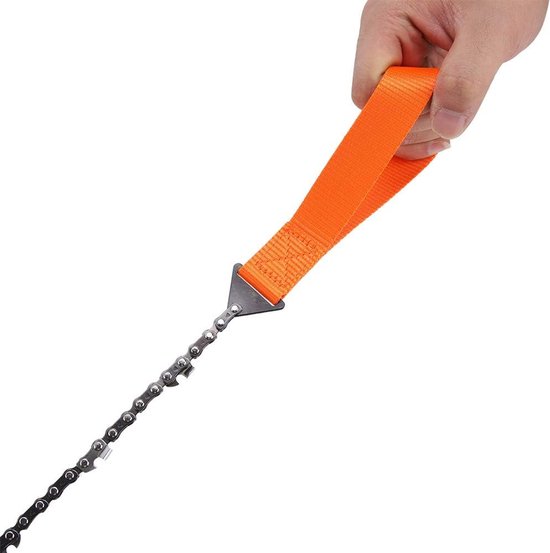 Handkettingzaag, noodkettingzaag met bijltas voor kamperen, wandelen, kamperen, survivalketting, draagbaar — afbeelding 2