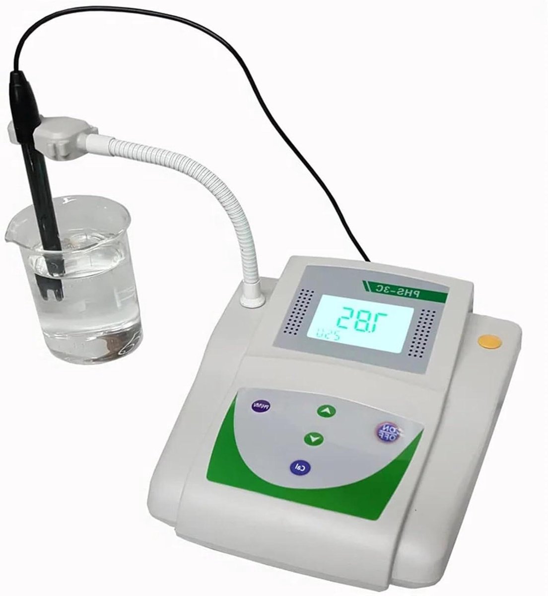 Bodemmeter pH-meter - Waterkwaliteit tester - Laboratorium Analyse - 3-in-1 Metingen - 0.01 pH Nauwkeurig - Grijs