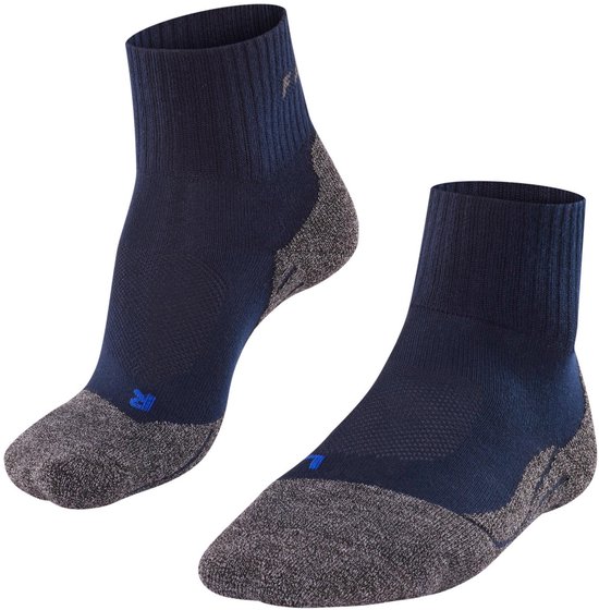 FALKE TK2 Cool Short Wandelsokken anti blaren, medium padding functioneel garen sportsokken dames blauw - Maat 37-38