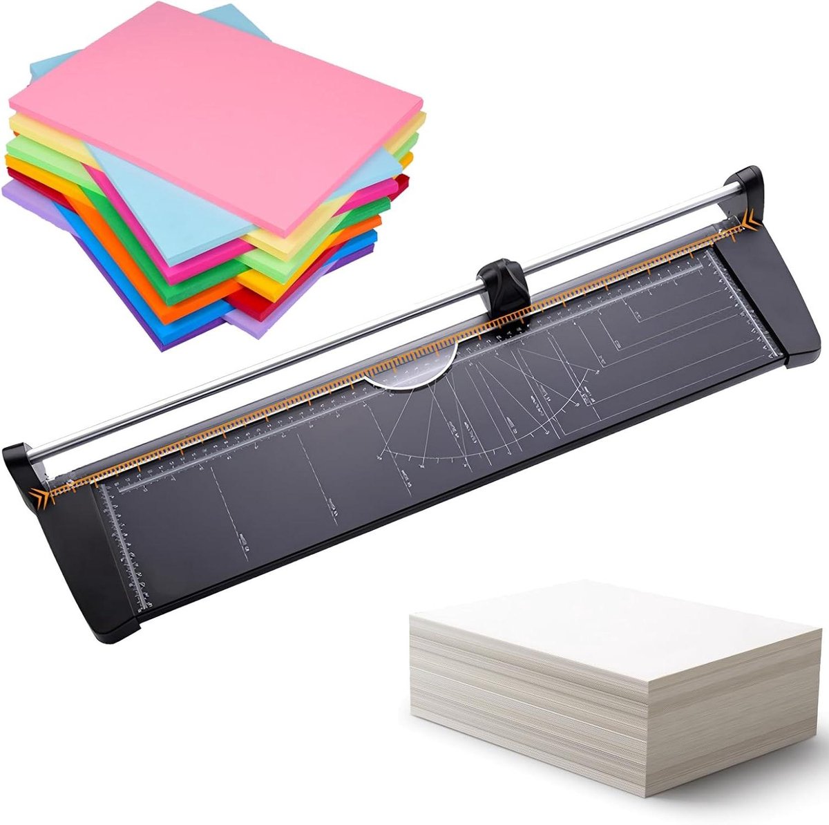 Handmatige Papiersnijder - Papier Snijmachine - Precisie Snijden - Versterkt Metalen Frame - 60 cm Breed - Zwart