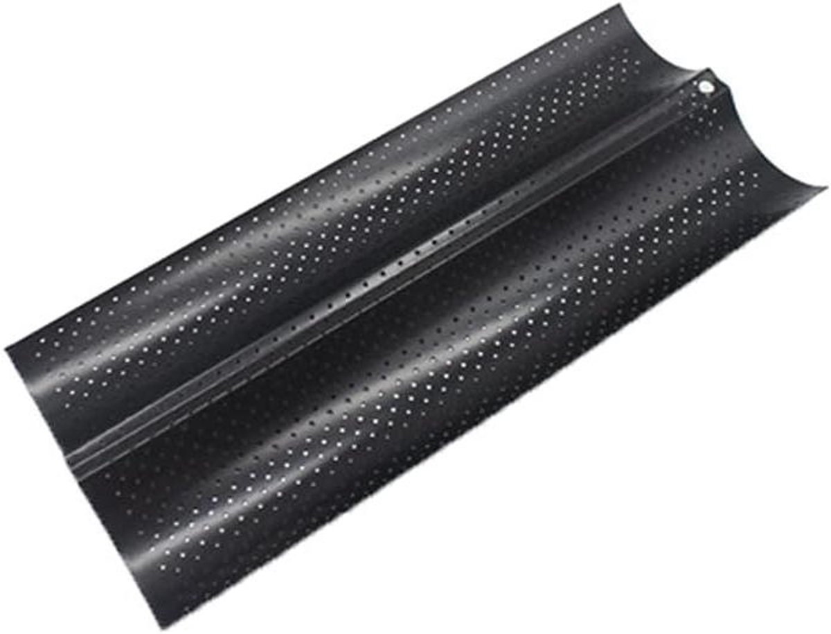 Stokbrood Bakplaat - Broodvorm Bakvorm - Brood Bakken - Geperforeerd Antiaanbak - 38x24.5x0.4 cm - Zwart