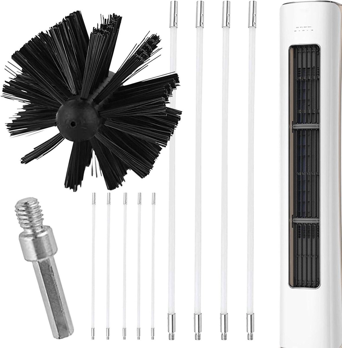 Schoorsteen Sweep Kit - Droger Duct Cleaner - Kanalen Reinigen - Nylon Borstelkop - 42L x 10B x 8H cm