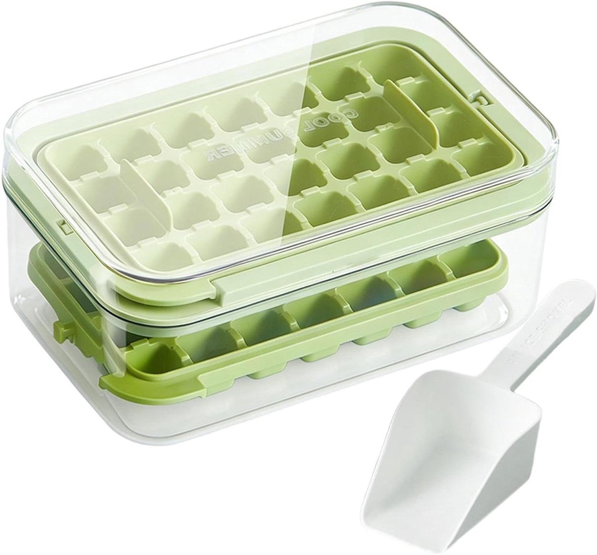 IJsblokjes Tray - IJs Maker - Dranken Koelen - Draaiend Ontwerp - 21.8cm Lengte - Groen